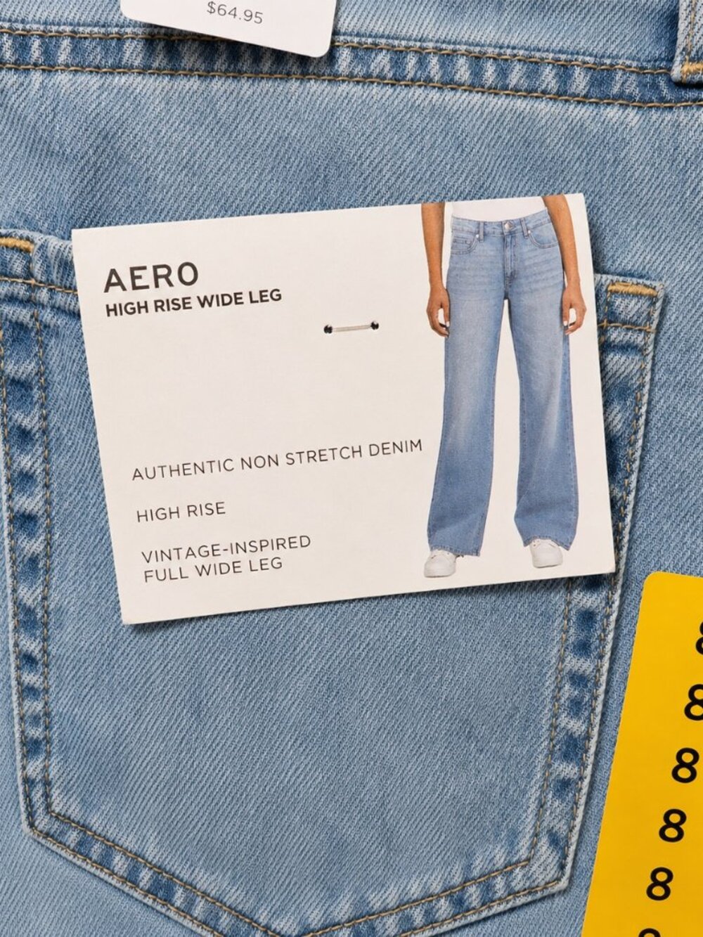 Aeropostale Aero High Rise Wide Leg Jeans Size 8 NWT Light Wash - Picture 2 of 9
